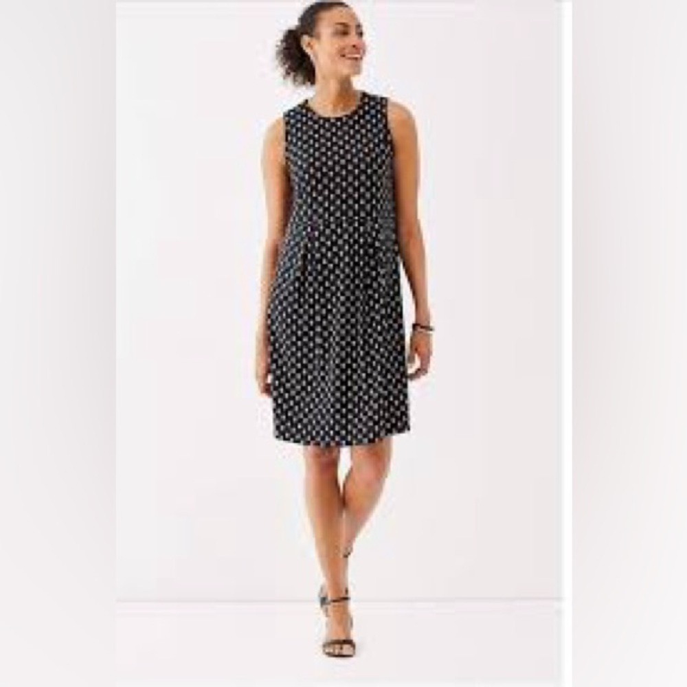 J.Jill Wearever Collection rayon Lycra black & white sleeveless dress, size 4X.
